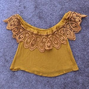 Gold off the shoulder top